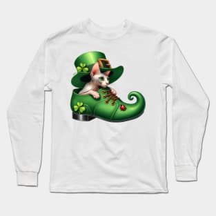 Sphynx Cat Shoes For Patricks Day Long Sleeve T-Shirt